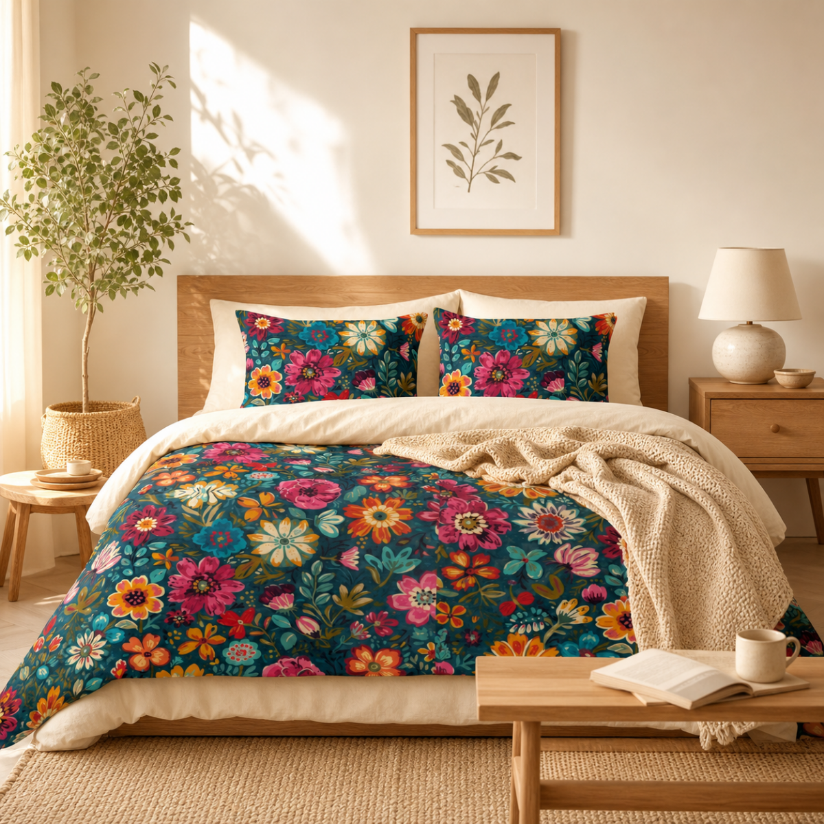 Colorful Wildflower Duvet Cover Set |Twin XL Dorm Bedding