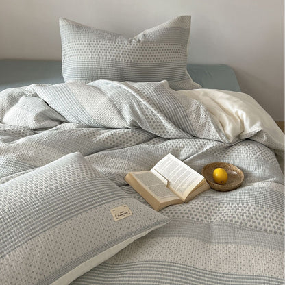 Geo-Dot Grey Cotton Bedding Set