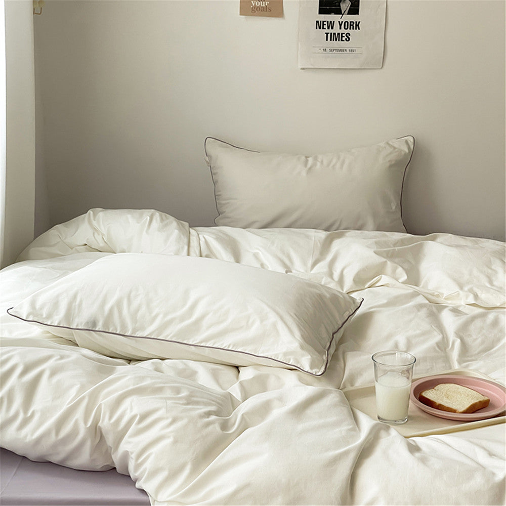 Crisp ivory white Bedding Set  - Fresh Morning Awakenings