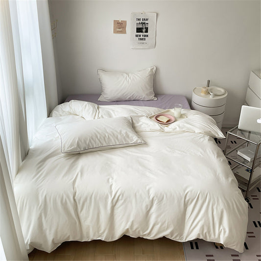 Crisp ivory white Bedding Set  - Fresh Morning Awakenings