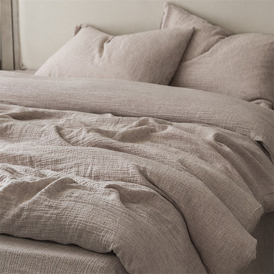 Pink Minimalist Linen Bedding Set