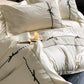 Minimalist Embroidered Stitch Cotton Bedding Set - Sleek & Modern