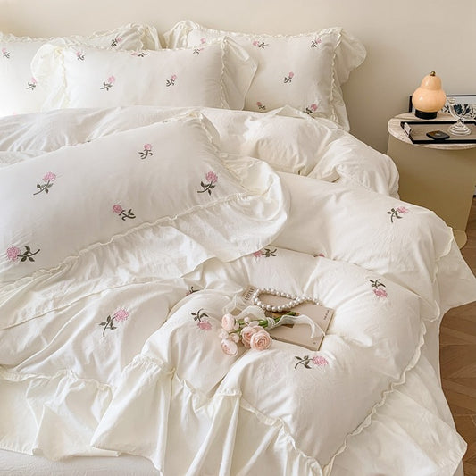 Chic Noir Fleur Cotton Bedding Set - Embrace Elegance