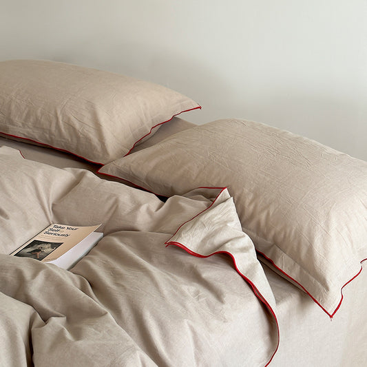 Modern Taupe & Crimson Bedding