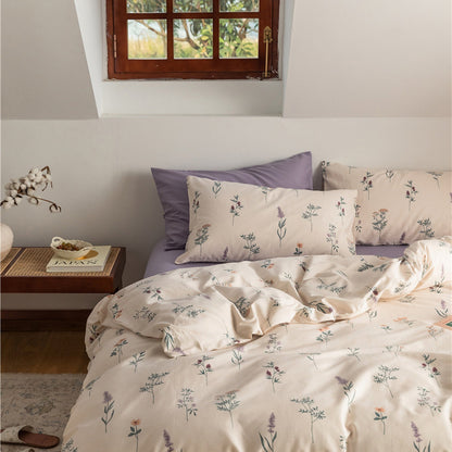 Lavender Duvet cover & Pillowcase Set - Soothing Floral Bedroom Ensemble