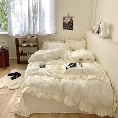 Whisper Ruffled Duvet Cover Set - Soft Textured Bedding for a Refreshing Sleep Experience