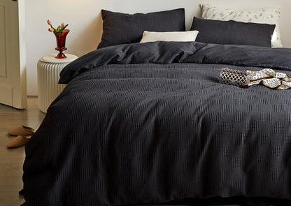 100% Cotton All-Season Black Colors Duvet Cover Set | Luxurious Bedding