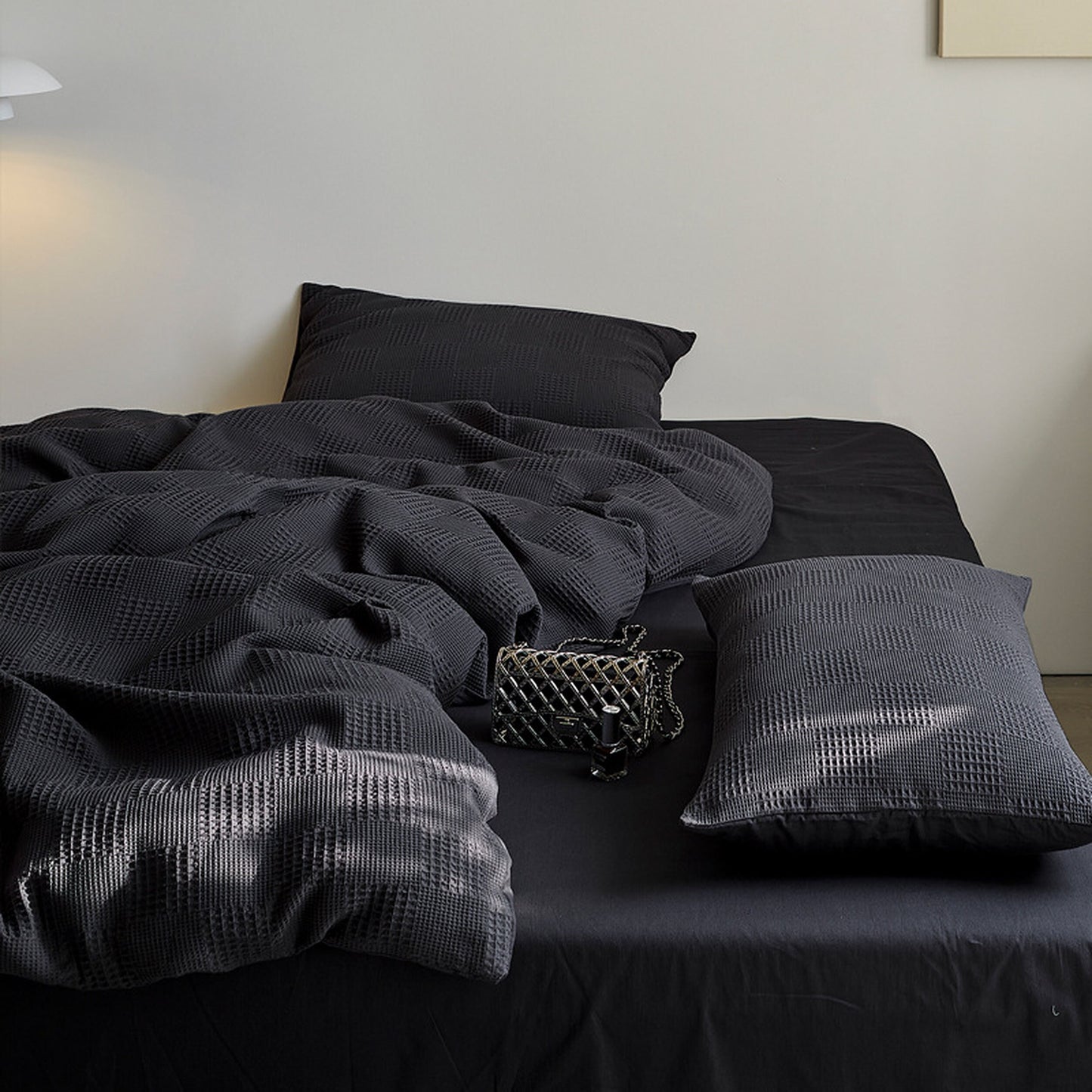 100% Cotton All-Season Black Colors Duvet Cover Set | Luxurious Bedding