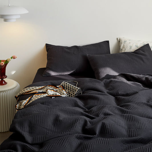 100% Cotton All-Season Black Colors Duvet Cover Set | Luxurious Bedding